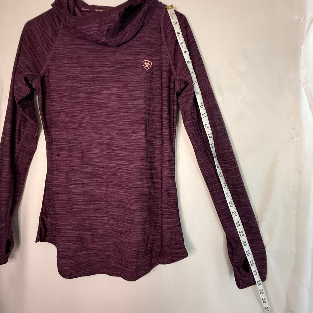 Ariat AriatTEK Hoodie Women S Purple Space Dye Cowl Neck Thumbhole Excellent - Picture 5 of 13